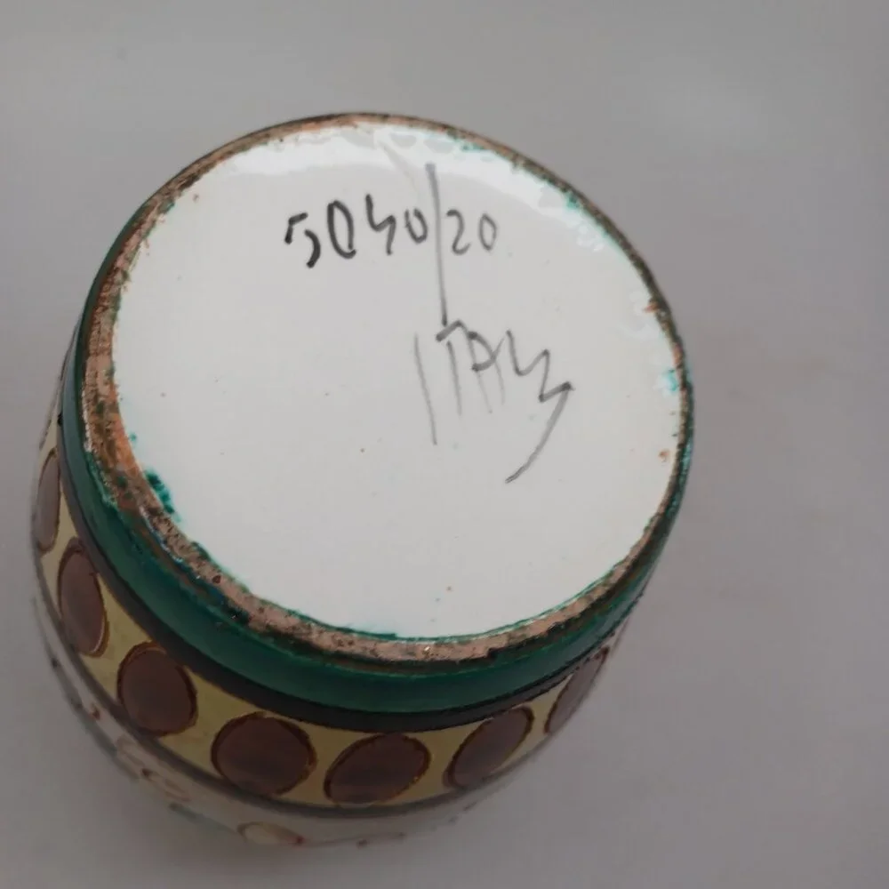 Vintage Italian Vase Hand Painted 8